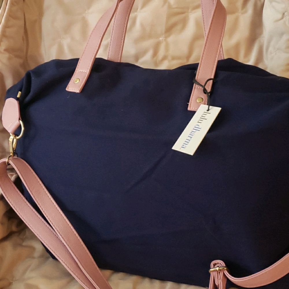 Overnight color block Canvas Tote luludharma